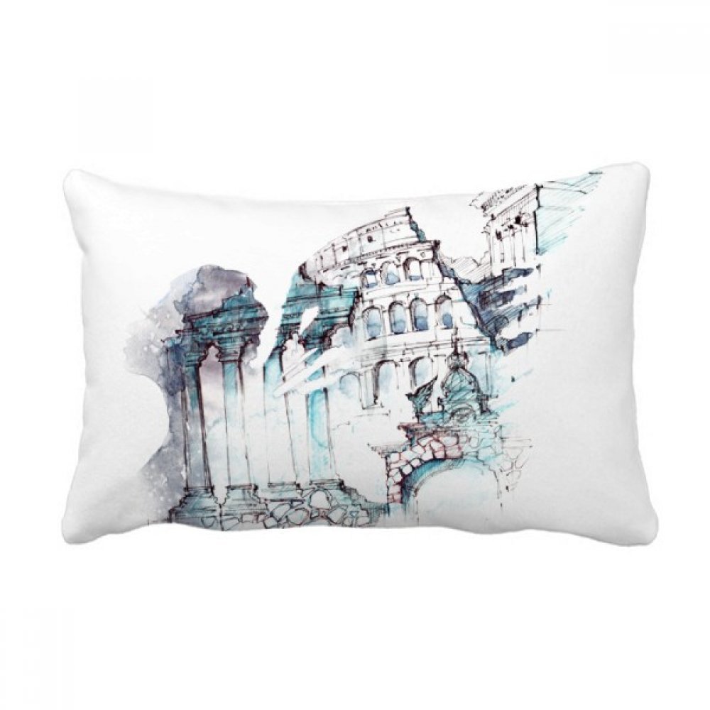Coussin lombaire design Rome aquarelle : l'idée cadeau déco salon idéale