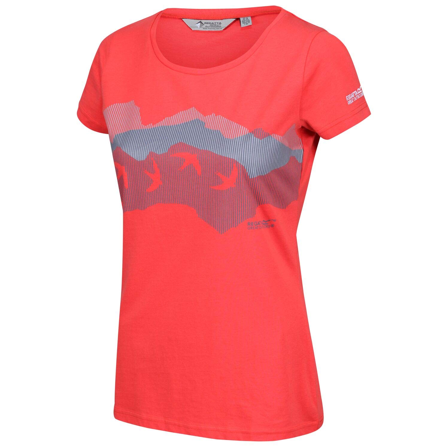 Regatta 100% Cotton Breezed Breathable Short Sleeve Technical T-Shirt with Printed T-Shirts/Polos/Jackets Woman