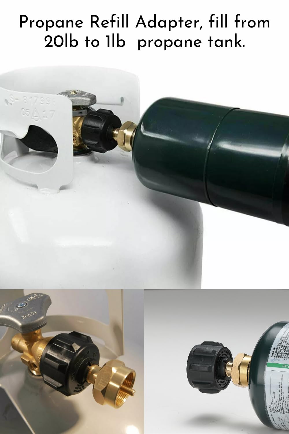 Propane Refill Adapter for 1 LB Gas Tanks from 20 LB Cylinder PZ-101