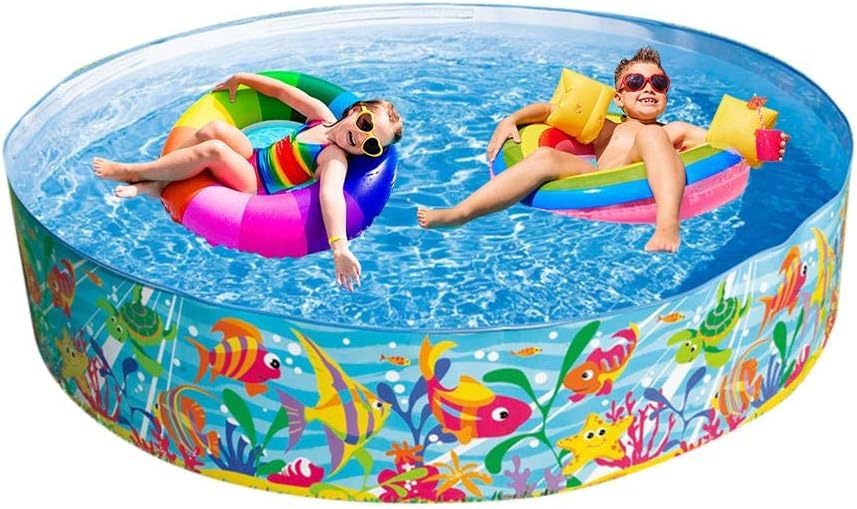 Portable Swimming Pool Hard Plastic Large Multi-Person Paddling Pool Water Fun Kiddie Pools for Home Courtyard Summer Swimming Party(Styles are Shipped Randomly)