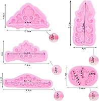 Vista 4 de ZiXiang Molde de silicona de encaje de estilo barroco, para decoración de bordes de pasteles, decoración de cupcakes, pasta de goma de mascar