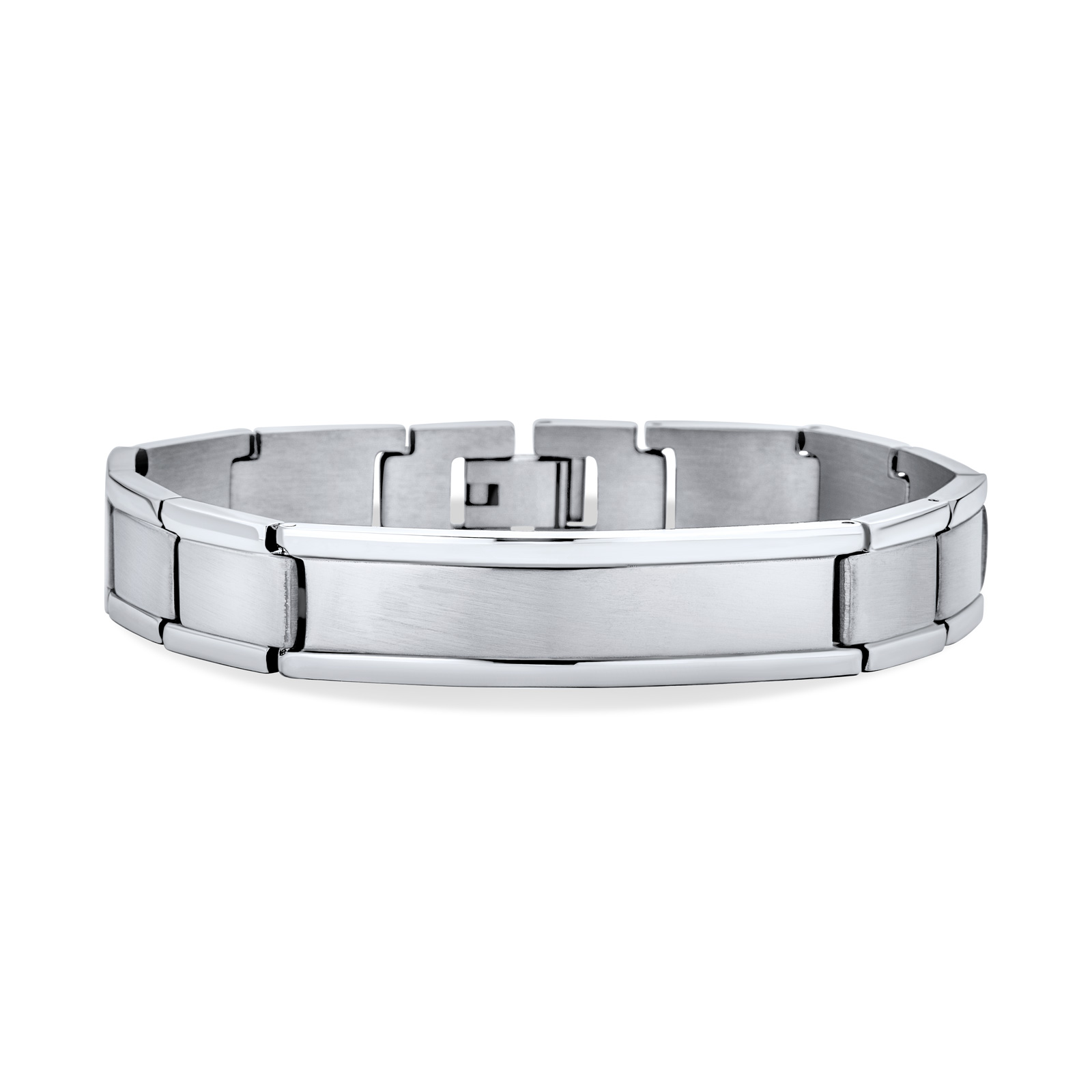 HAYOUWAY Bracciale da uomo con lettere in acciaio inox, catena a maglia barbazzale in argento e oro, per uomo, incisione A-Z, personalizzata, Natale, anniversario, festa del papà, regalo di compleanno