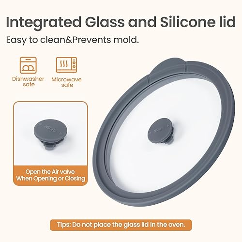 Miniatura 4 de Recipientes de vidrio extragrandes para almacenamiento de harina y azúcar con tapas herméticas, tarros grandes de vidrio de 1 galón (135 onzas x 2)