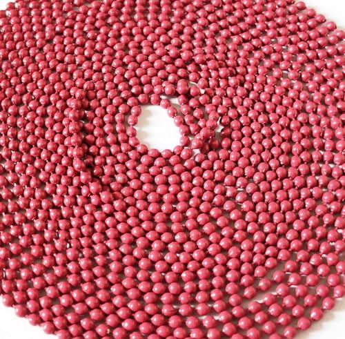 Image of GoSetGet! 12 mtr-LITE Maroon /Wine -1.5mm Metal Ball Chain for LIPPAN Art, Rangoli, Jewelry Making, Crafts, Decorative, Long Lasting Finish (12 Mtr MaroonLite)