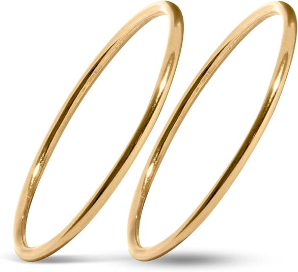 Handmade 1mm 14K Gold Filled Ring for Women & Girls Thin Gold Ring Dainty Cute Stacking Stackable Band Non-Tarnish |