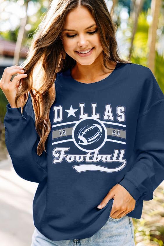 JINTING Football Game Day Sweatshirt Women: Football Season Pullover Football Team Falll Shirts Graphic Long Sleeve Tops - Image 7