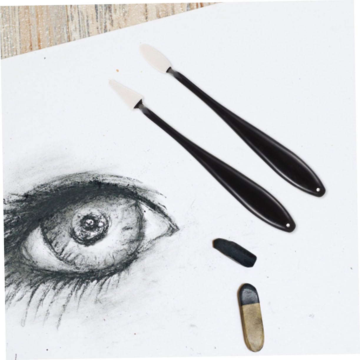 TOPPERFUN Sketch Drawing Tool Set 8pcs Sketch Wipes Blending Stumps Art Sponge Pad