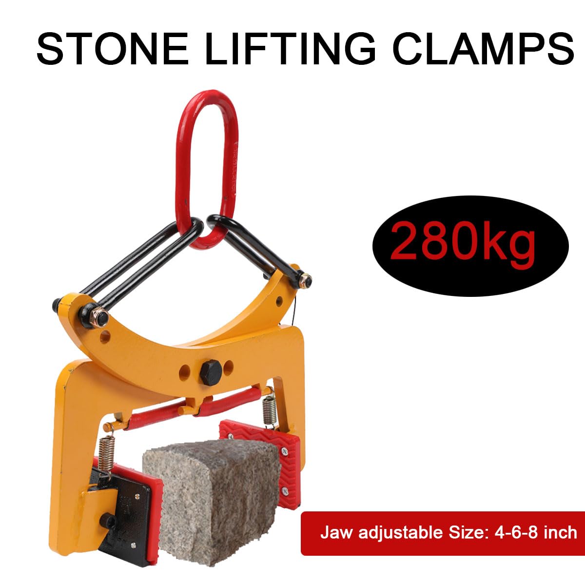 Bordsteinzange 6-24cm 280KG Versetzzange Tragezange Treppenstufenzange Steinzange Treppenzange Bordsteinträger Pflasterträger Steinausheber Steingreifer Hebezange für Steine, Gold