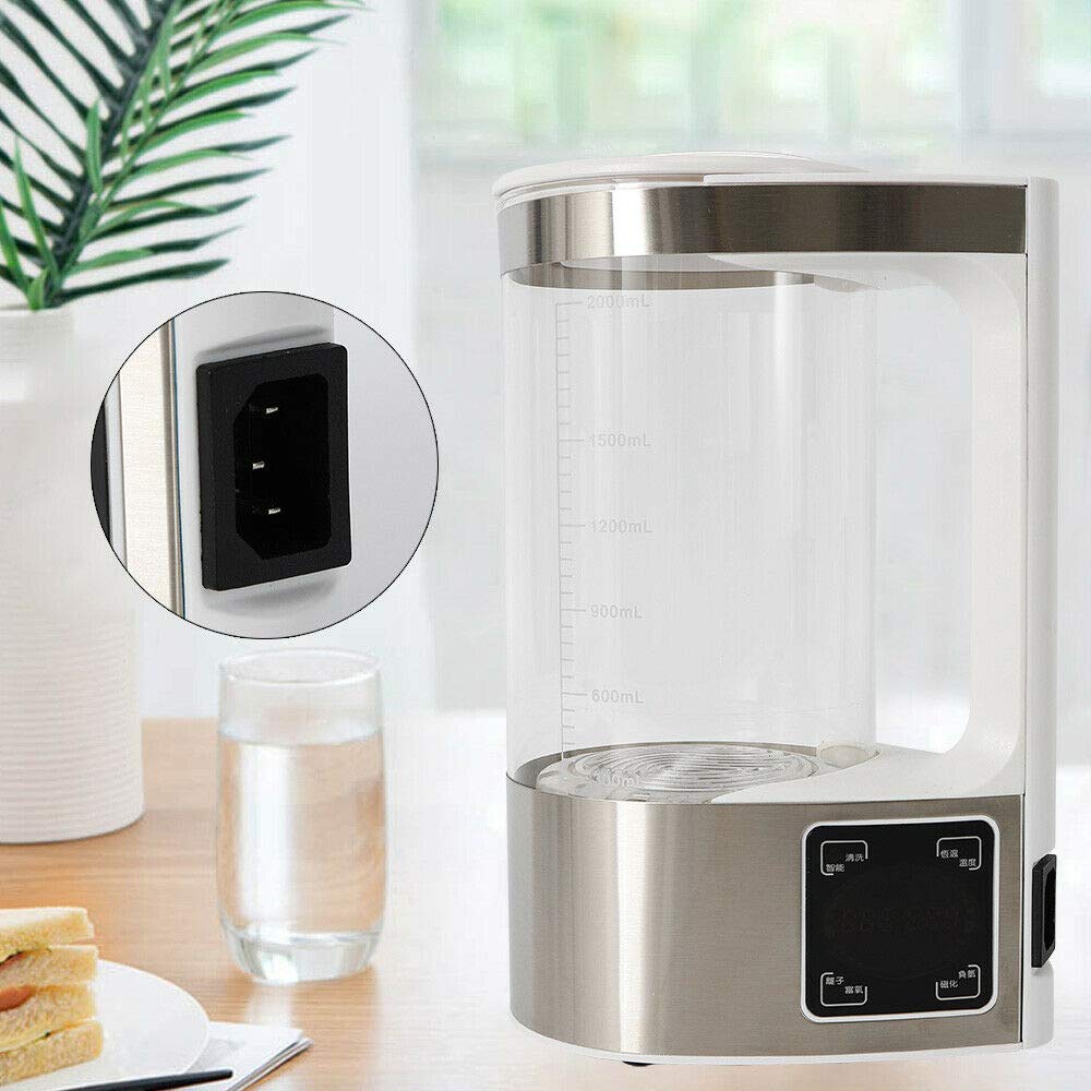 Portable Hydrogen Rich Water Maker Machine 0-55℃ Alkaline Cup Ionizer Maker Generator 2000ML Bottle 