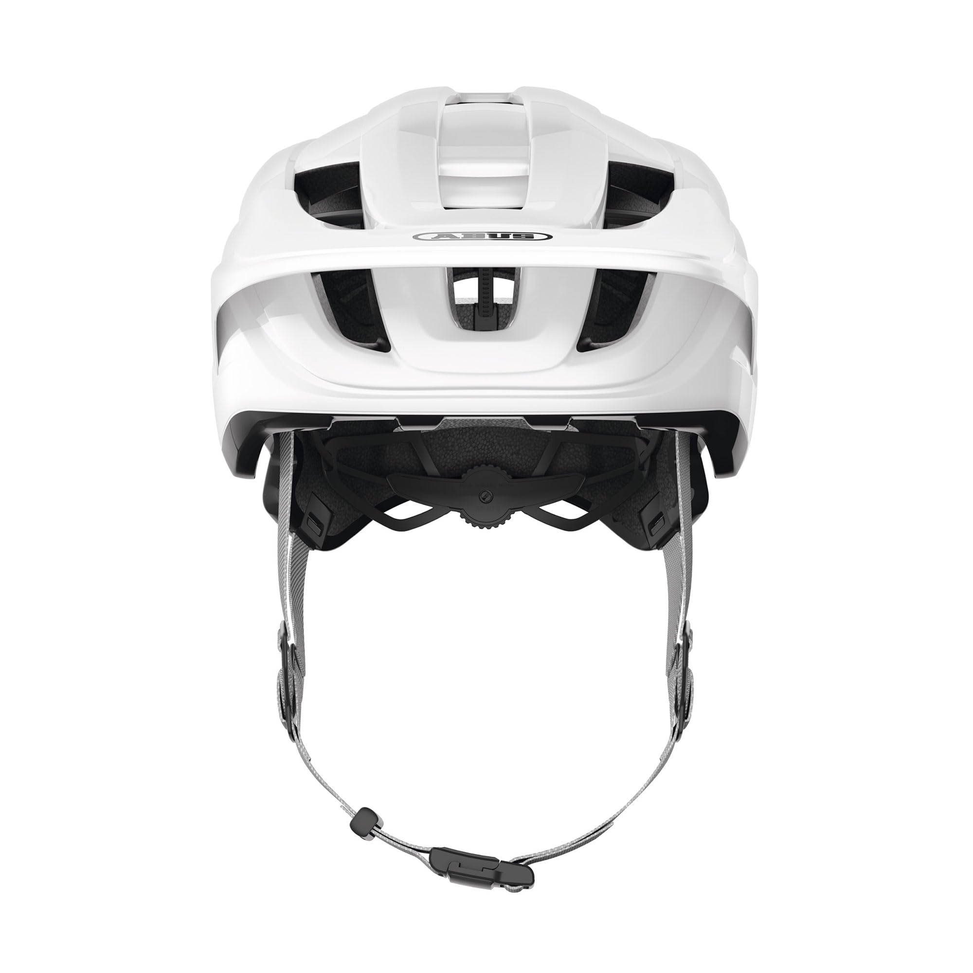 ABUS Cliffhanger Casco MTB de Bicicleta, Alpine White, L | Casco de montaña para singletrail y enduro, cierre magnético, visera regulable, almohadillas lavables