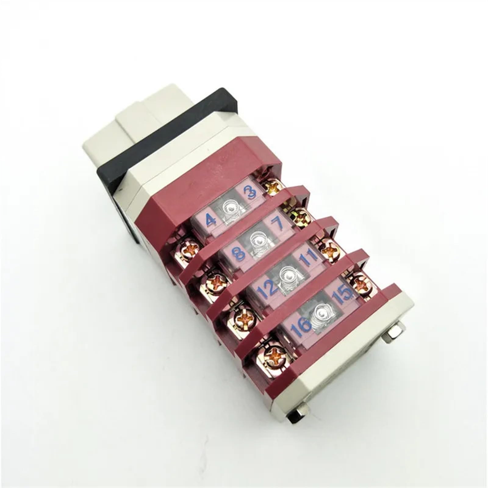 Interruptor de conmutación de leva rotativa de 4 posiciones, CA 380 V, 220 V, 16 A, 16 terminales de tornillo