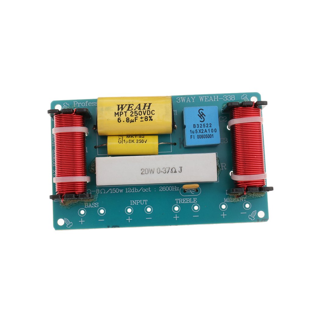 Baoblaze 2 Piezas Divisor de Frecuencia de Audio Filtros de 3 Vías para Altavoz Agudos/Graves