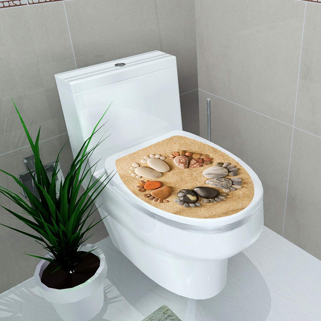 RROVE New Simplicity Fresh Style Toilet Seat Wall Sticker Art Bathroom Decals Decor PVC Removable Home Decor - Image 3