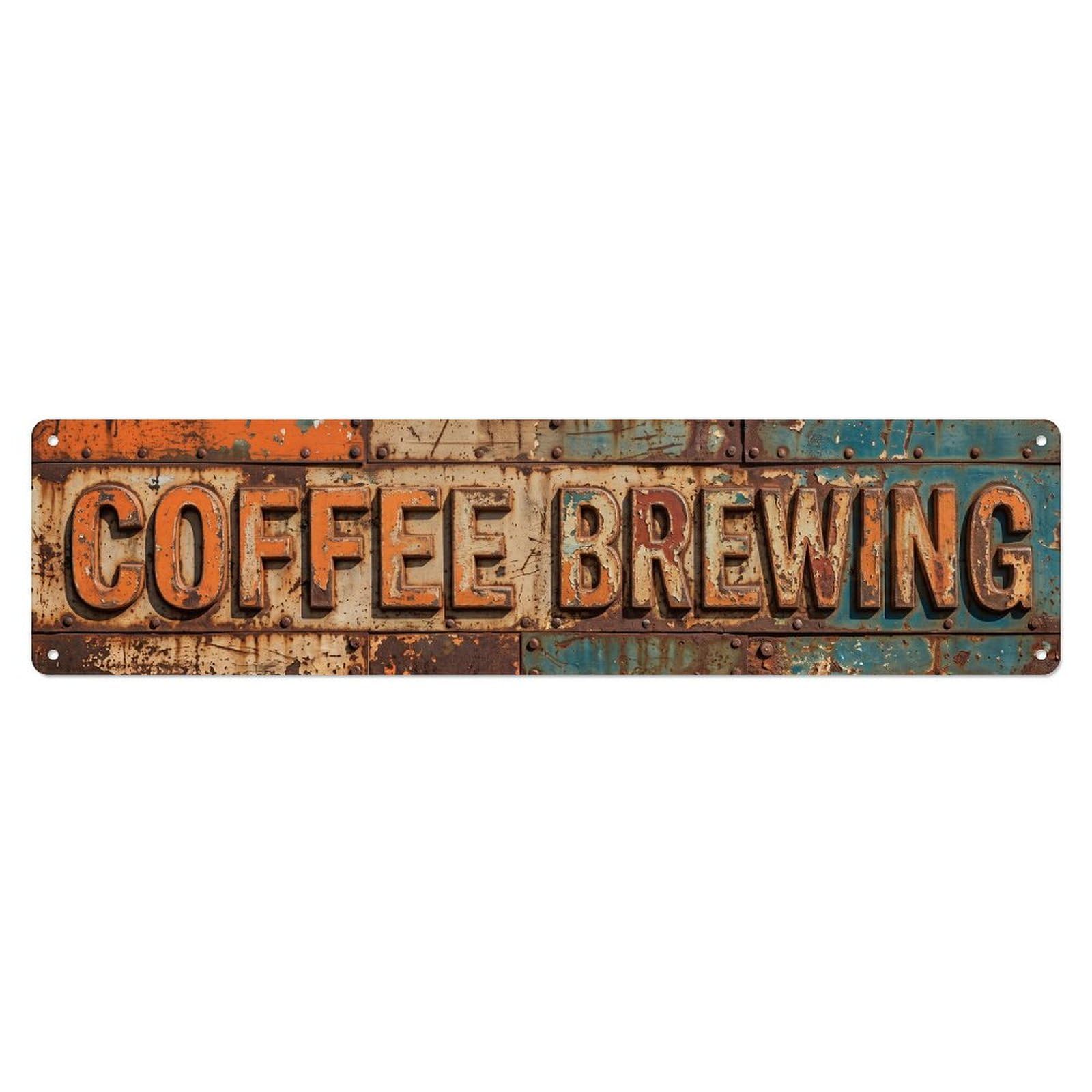Coffee Brewing Vintage Metal Tin Sign