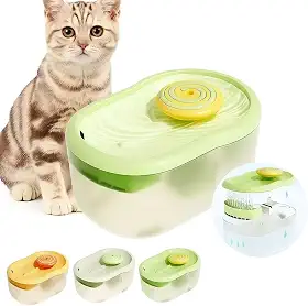 Bebedouro Fonte de Água 2200 litros para Gatos Pirulito Silencioso com Voltagem Segura Janela de nível de água (Amarelo)