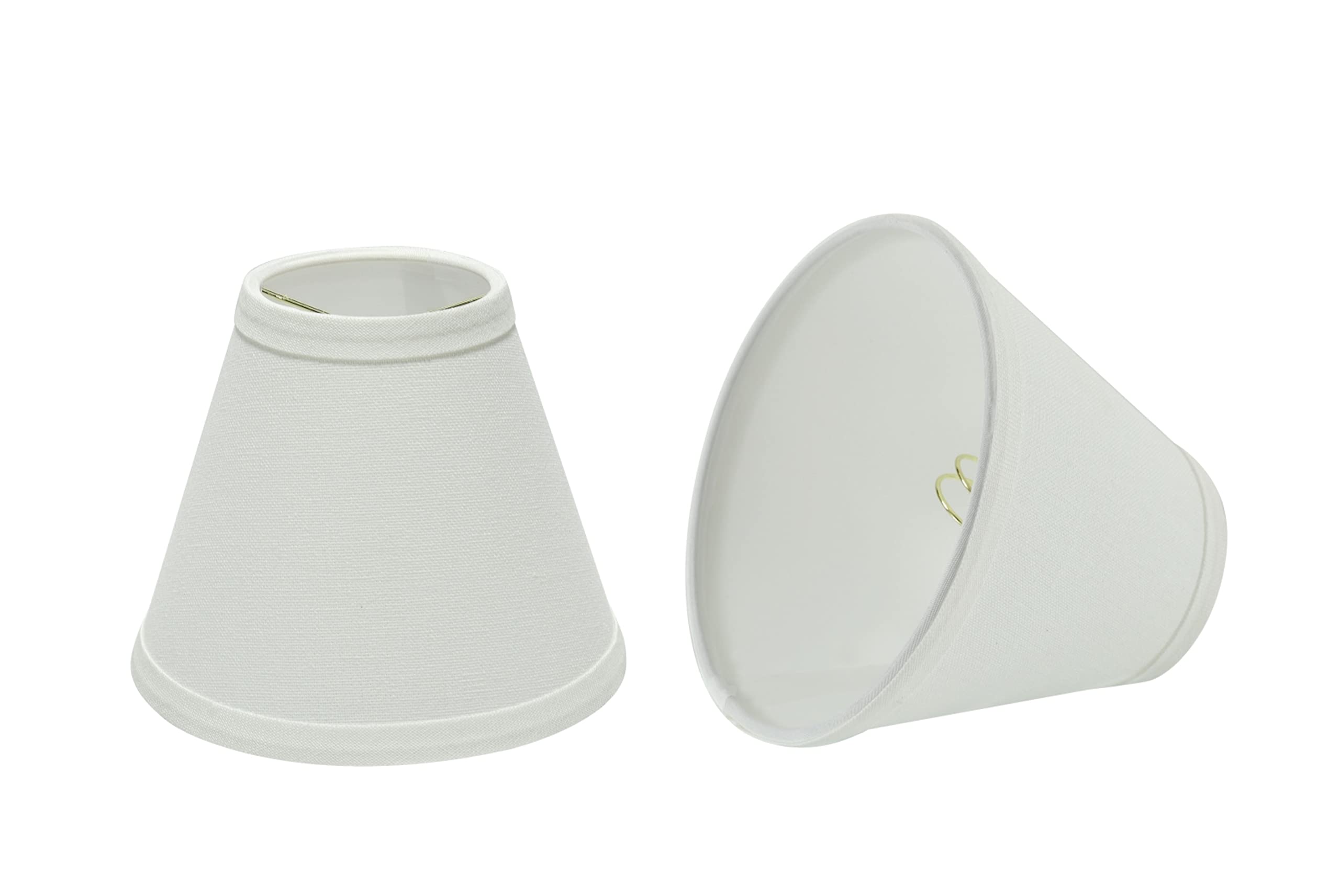 Aspen Creative 32103-2A, Hardback Empire Clip-On Chandelier Lamp Shade, White, 3" Top x 6" Bottom x 5" Slant Height, Set of 2