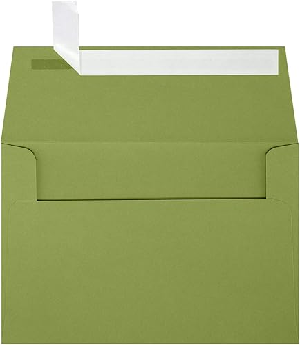 LUXPaper Sobres de invitación A4 Pelar y prensar 4 14 pulgadas x 6 14 pulgadas Verde aguacate Texto de 70 libras 50 unidades