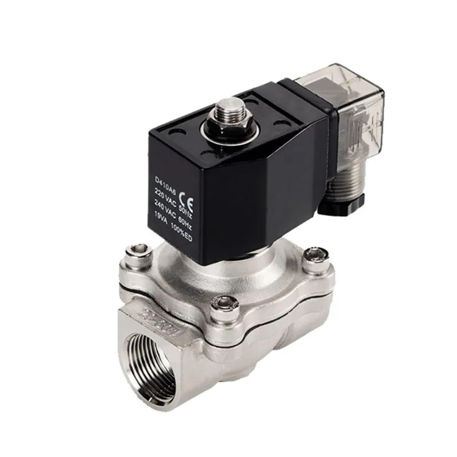 PXQCHAVLN 3/4" Stainless Steel 220v Water Solenoid Valve Normally Closed DN20 Waterproof Solenoid Valve(NPT-110VAC-VITON-SEAL)