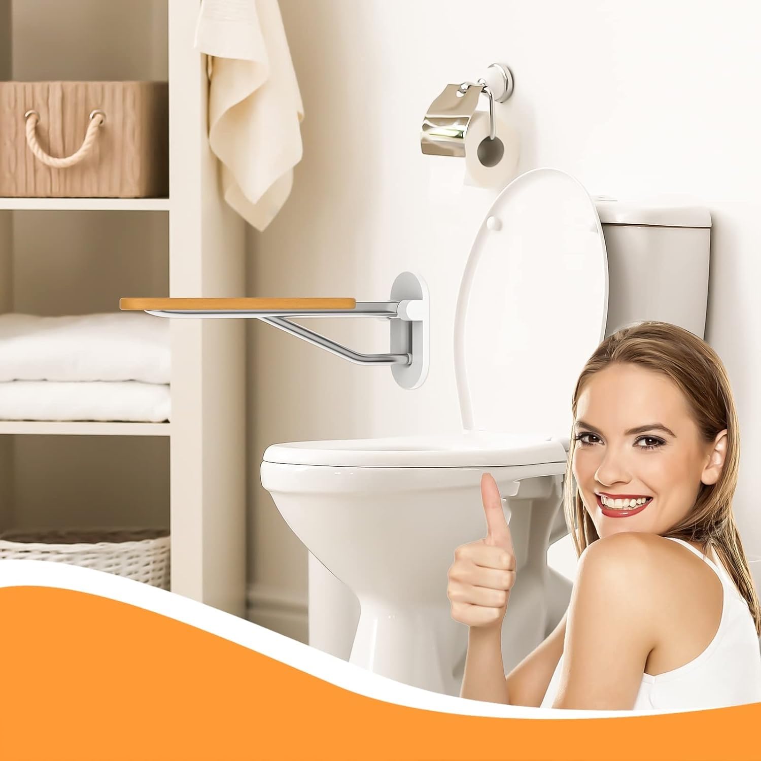 Barra de apoyo para inodoro abatible, barras de apoyo plegables para el cuarto de baño, barras de seguridad abatibles para la ducha y asidero de pared para personas mayores y ancianos.