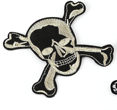 Miniatura 5 de Parches de calavera de Halloween, 8 piezas de parches bordados para coser o planchar para ropa, mochila, chaquetas, sombreros, decoraciones de