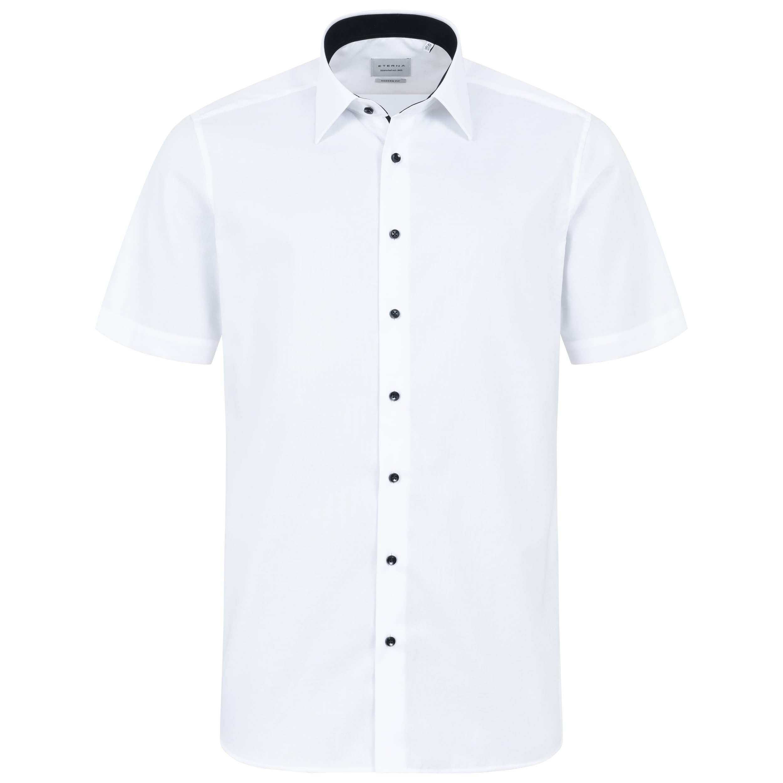 ETERNA Herren Businesshemd | Kurzarm | MODERN FIT | Uni | Bügelfrei, 100% Baumwolle | Kent Kragen