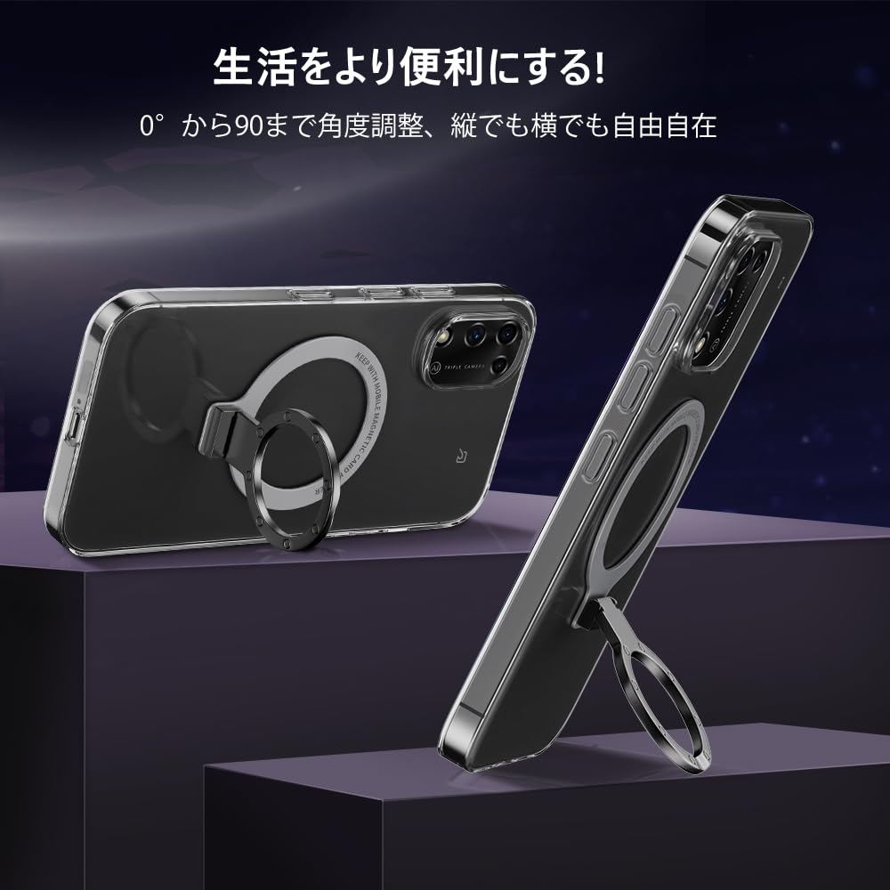 Amazon.co.jp: 対応 ZTE Libero 5G III ケース A202ZT 透明 リング付き