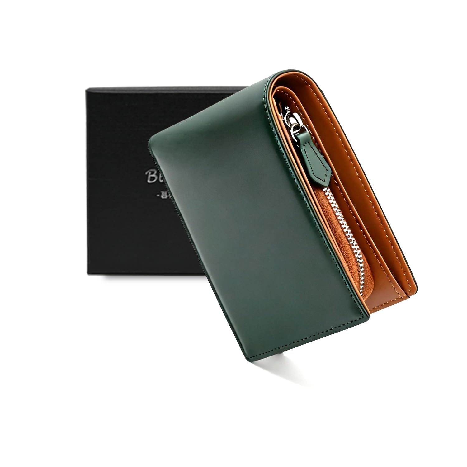 Bluesay Men's Wallet, 2-Fold, Tochigi Leather, Genuine Leather, Large Capacity, Bifold Wallet, YKK Zipper, Coin Pocket, Crafted by Japanese Skilled Artisans, Compact, Foldable Wallet, for Men and : Cl