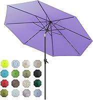 Vista 18 de Tempera 9 FT Patio Market Outdoor Table Umbrella with Auto Tilt and Crank, Large Sun Umbrella with Sturdy Pole & Fade Resistant Canopy, Easy to Set