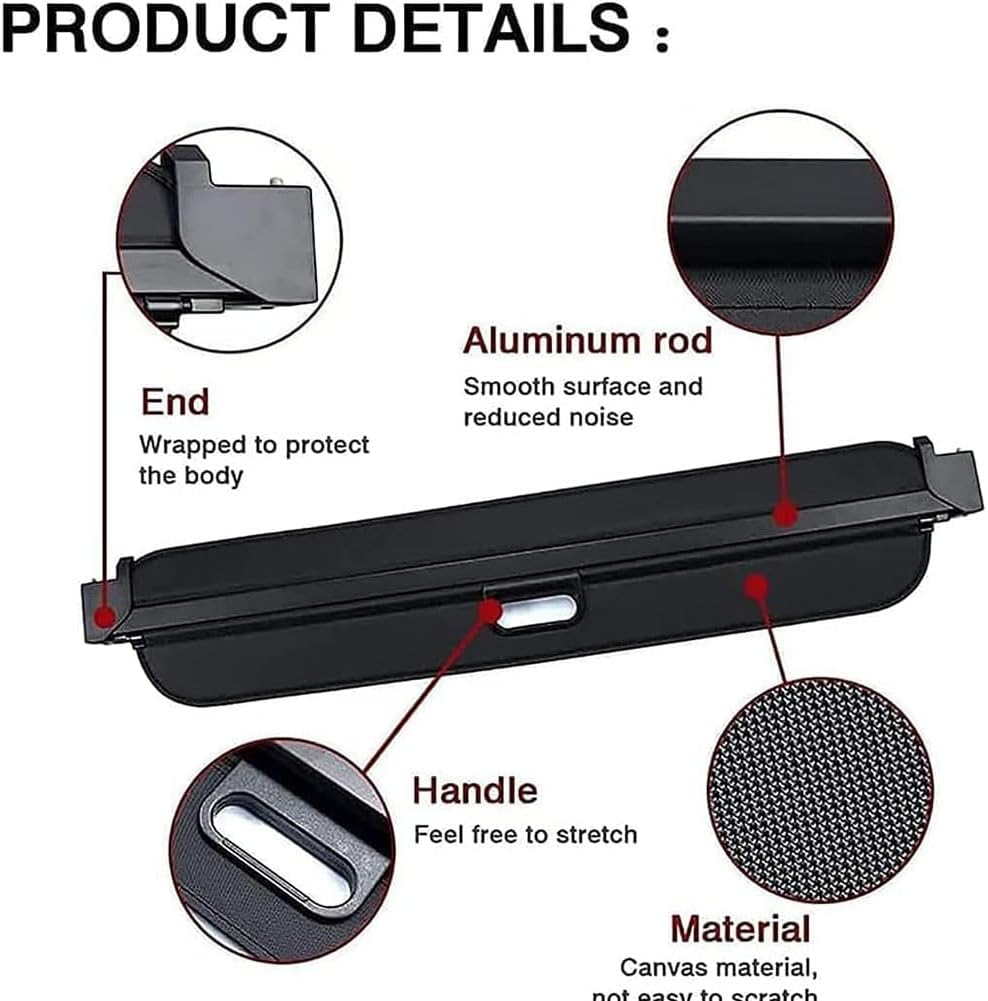 PGYREUGQ Retractable Rear Cargo Cover for Mercedes BeNZ Smart 2010-2014, Car Trunk Load Shelf Rear Boot Panel Roller Blind Accessories 8 61HVZWgflnL. AC SL1001