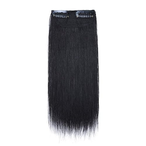 Miniatura 2 de Mini extensiones de cabello humano con clip para hombres y mujeres de 10 pulgadas, #1 negro azabache corto y lacio, con clip, peluca de cabello