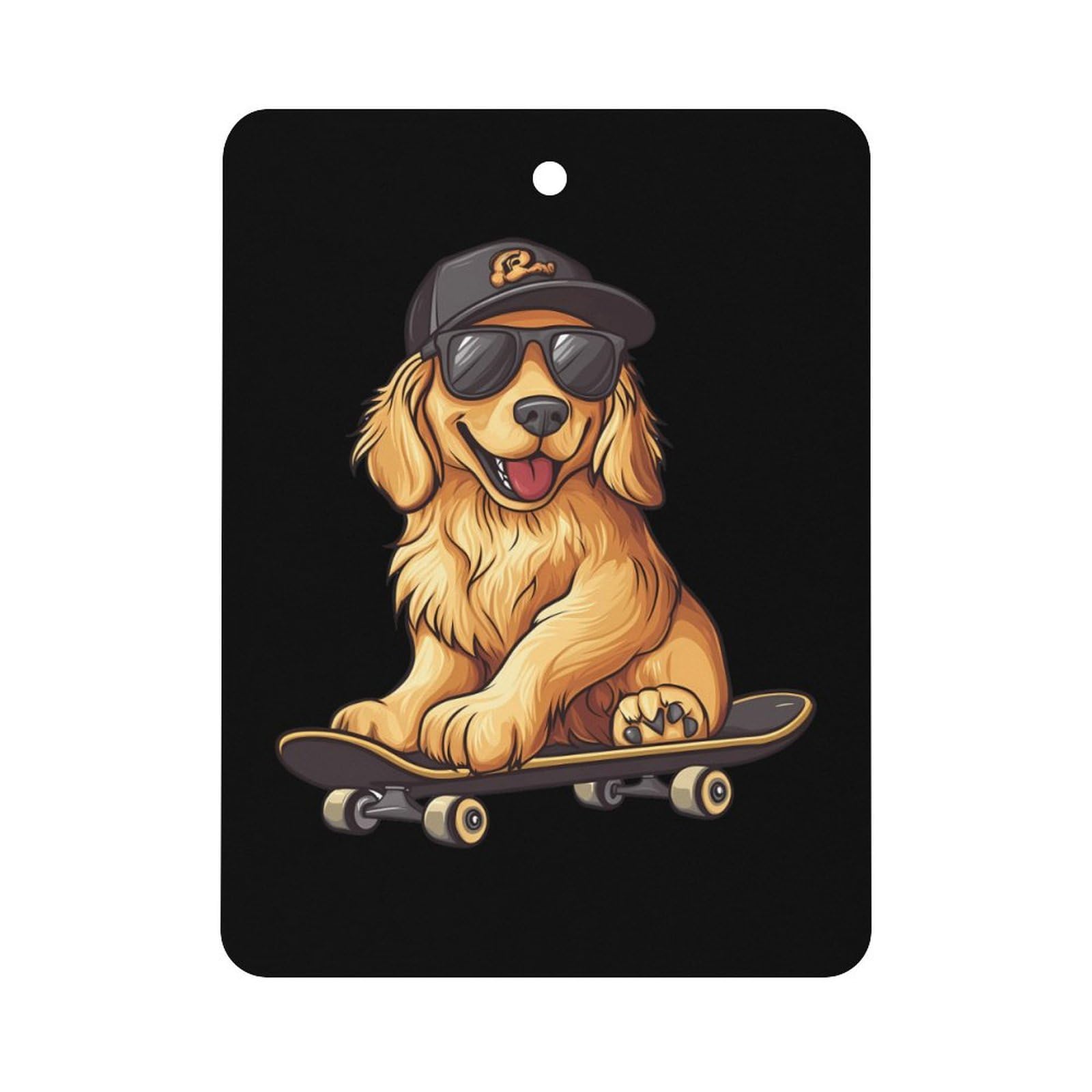 Cool Retriever Dog Skateboard Car Air Freshener Hanging Aromatherapy Tablets for Car Accessories Square