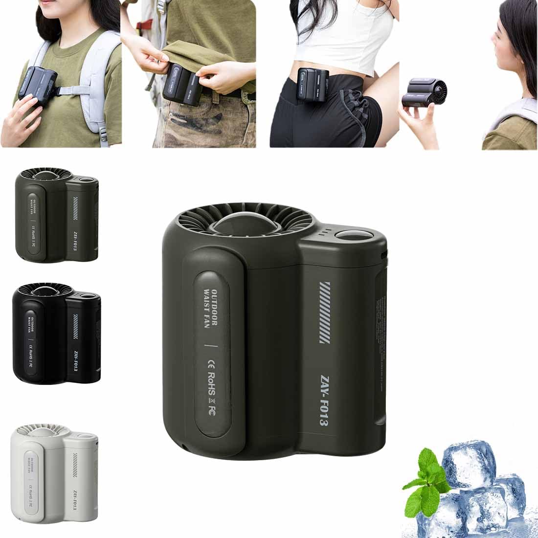 3個セット　Tシャツの中に風を送り込むウエストファン 3個セット緑 Amazon | シャツの下のクールクリップファン, ポータブルクール