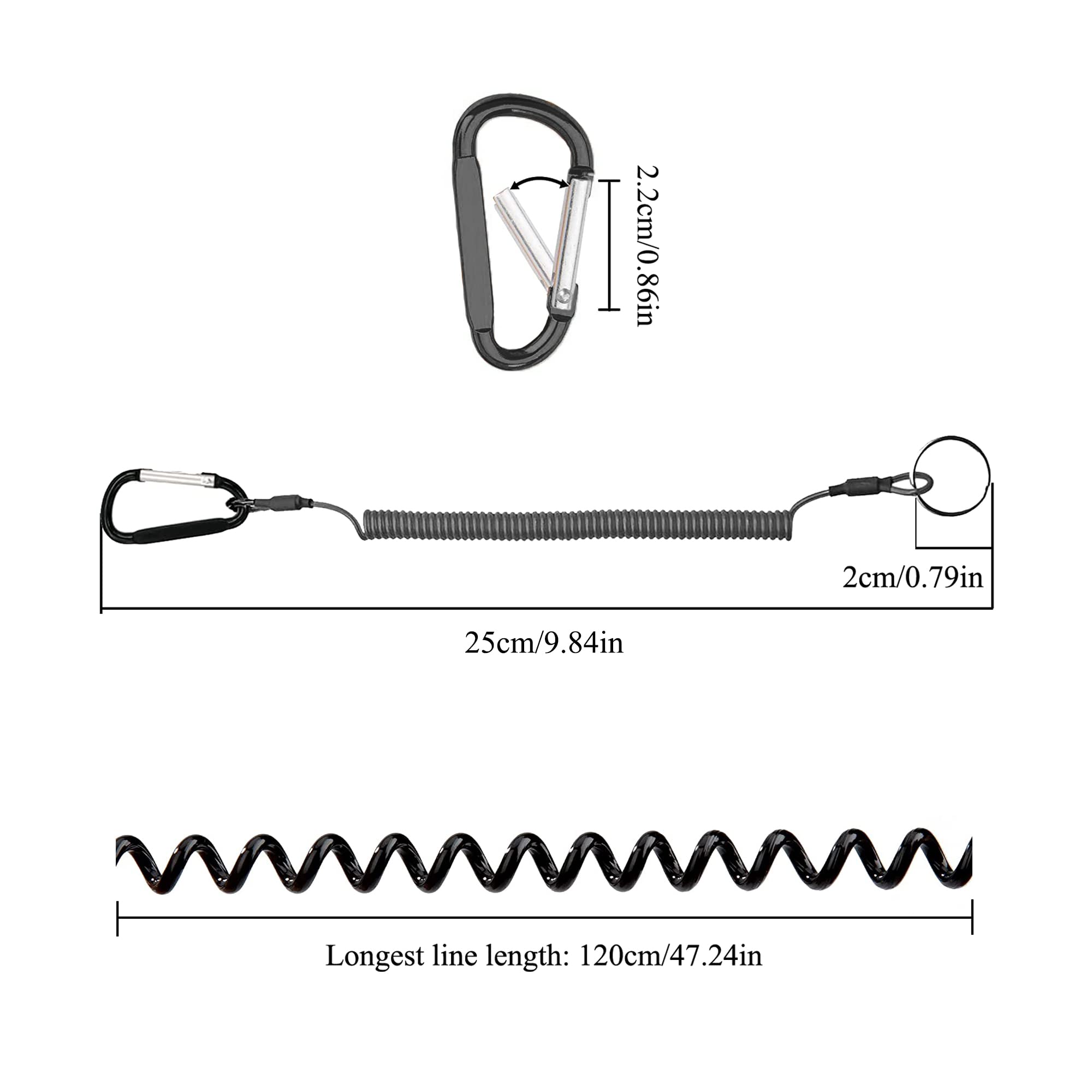 Youery 10 Portachiavi A Spirale,Cordino Da Pesca Con Moschettone