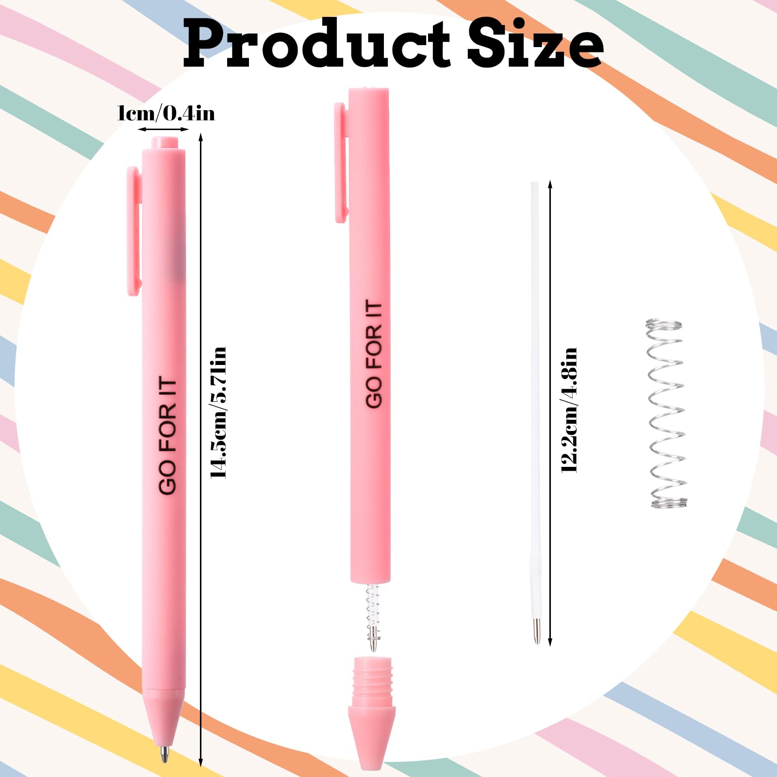 Candcamp 24 Pack Ballpoint Pens with Inspirational Quotes Macaron Motivational Messages Pens Funny Ballpoint Grip Smooth Ballpoint Pen for Students Coworkers School Office Supplies - Image 3