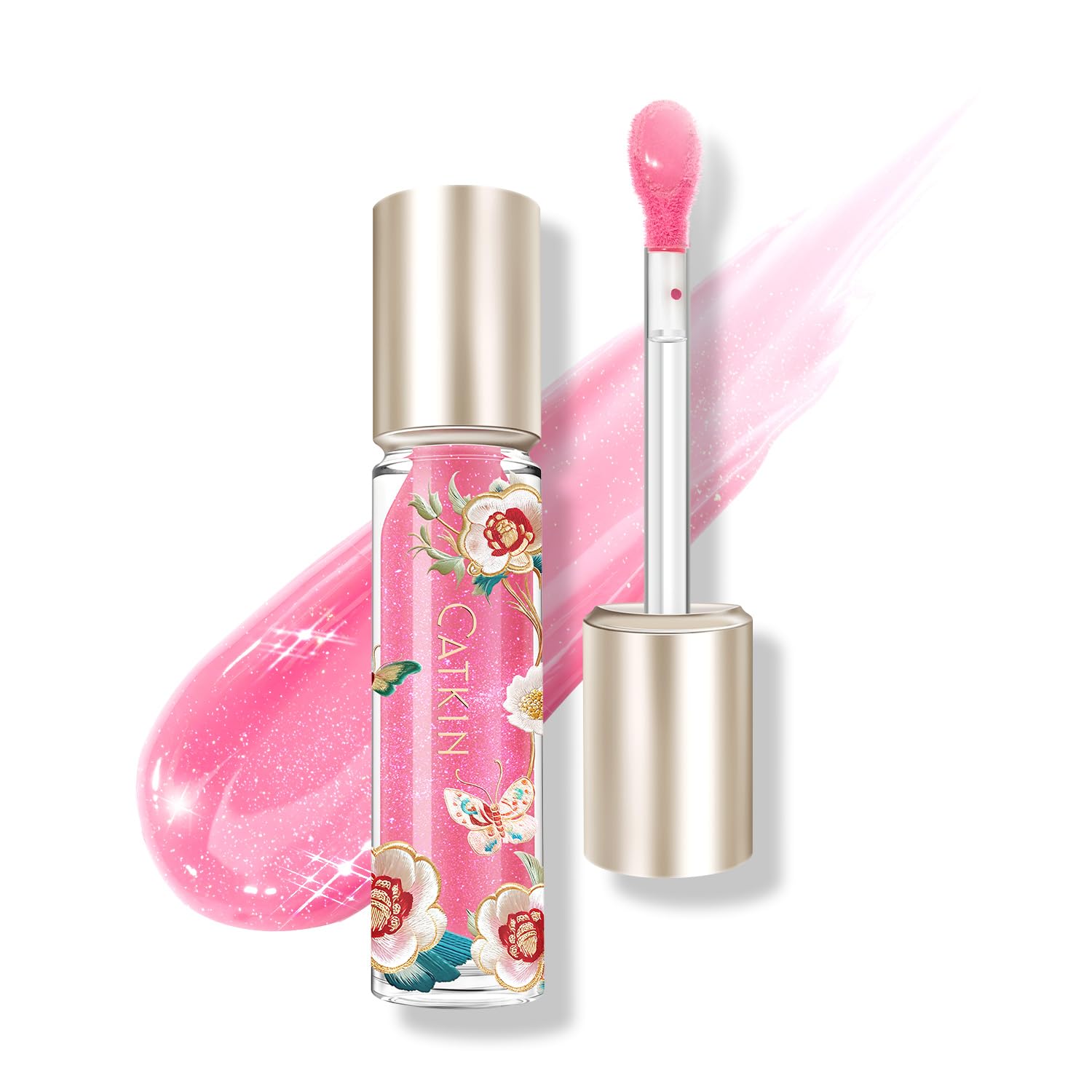 CATKIN Serum Plumping Lip Gloss, Hydrate & Volumize, Juicy Shine, 90% Nourishing Essence, Long Lasting and Non-Sticky