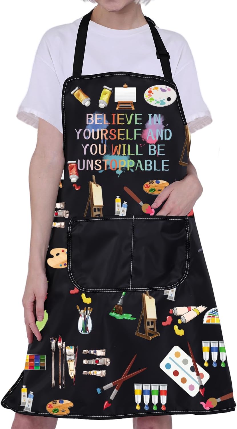 ENSIANTHArtist Painting Apron with Pockets Artist Painter Gifts Artist Apron Painting Lovers Gifts Funny Art Teacher Student Gifts