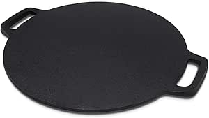 11-Inch Cast Iron Roti Tawa with Double Handles for Dosa and Tortillas