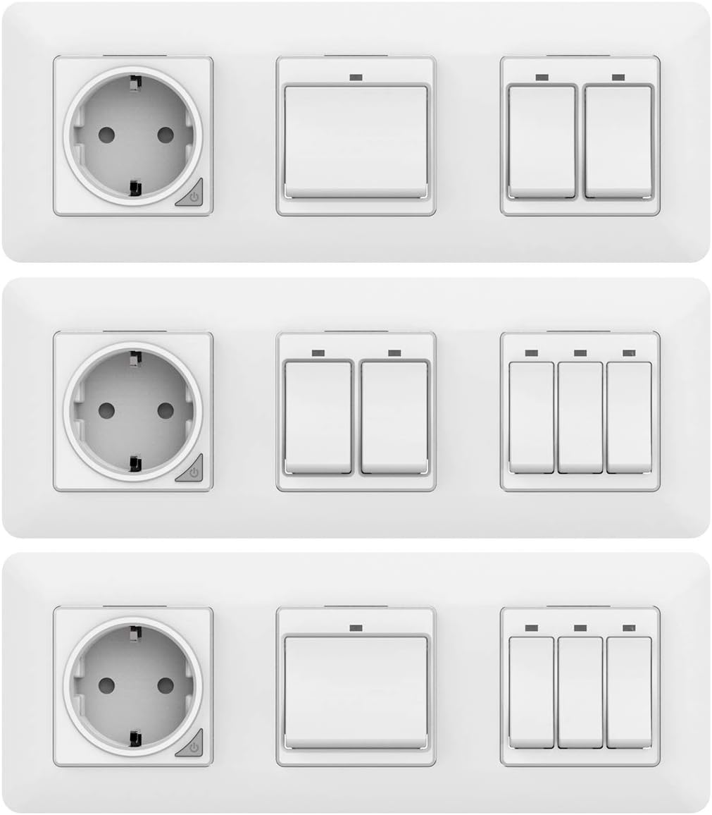 MoKo Light Switch Finger Wall Plate, 3 Pack Light Switch Surround Frame