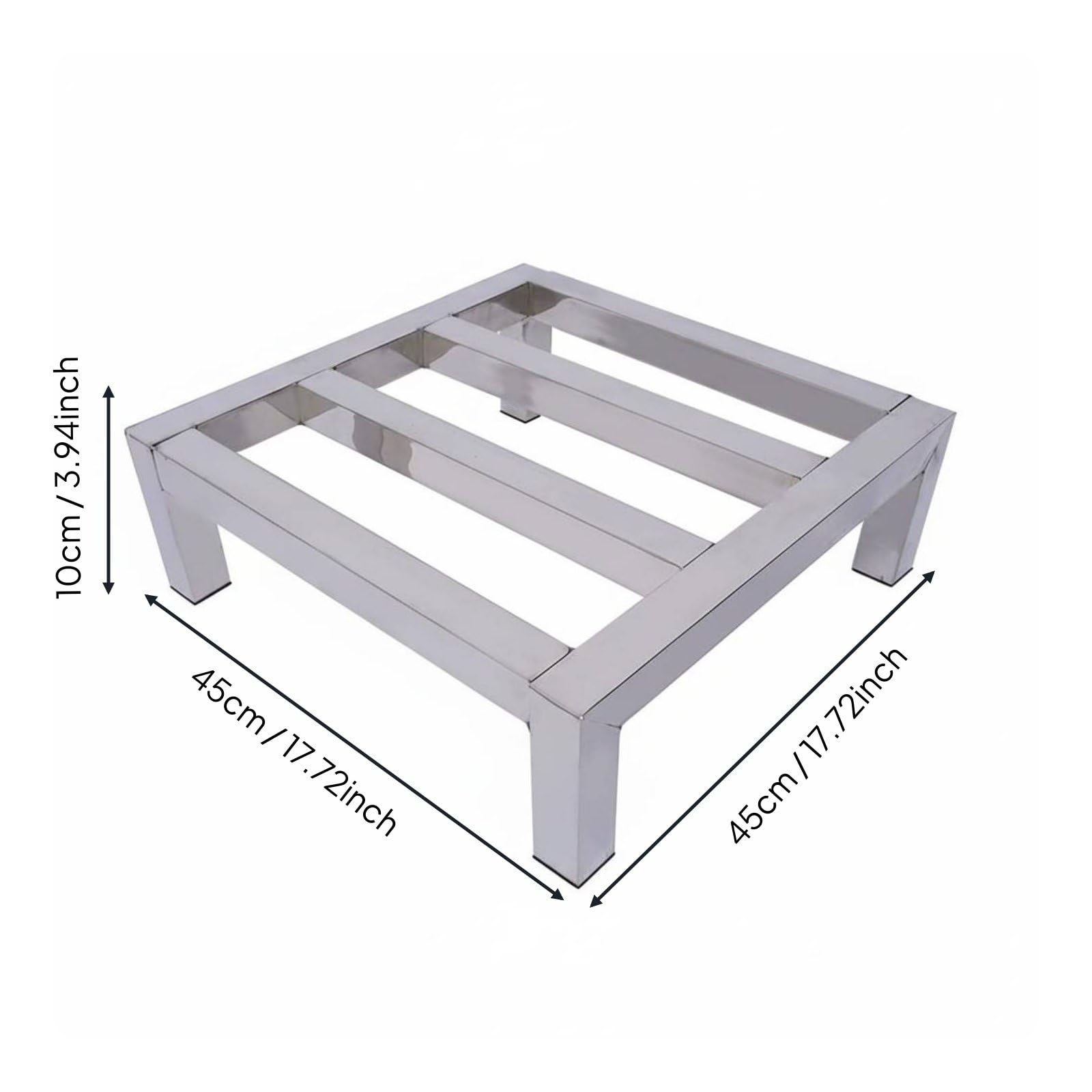 Estante de Acero Inoxidable Soporte Base Elevada Repisa Metálica Antideslizante Resistente al Agua Adecuado para Lavadoras Refrigeradores Plantas Decoración en Sala O Balcón , 45-45-10cm