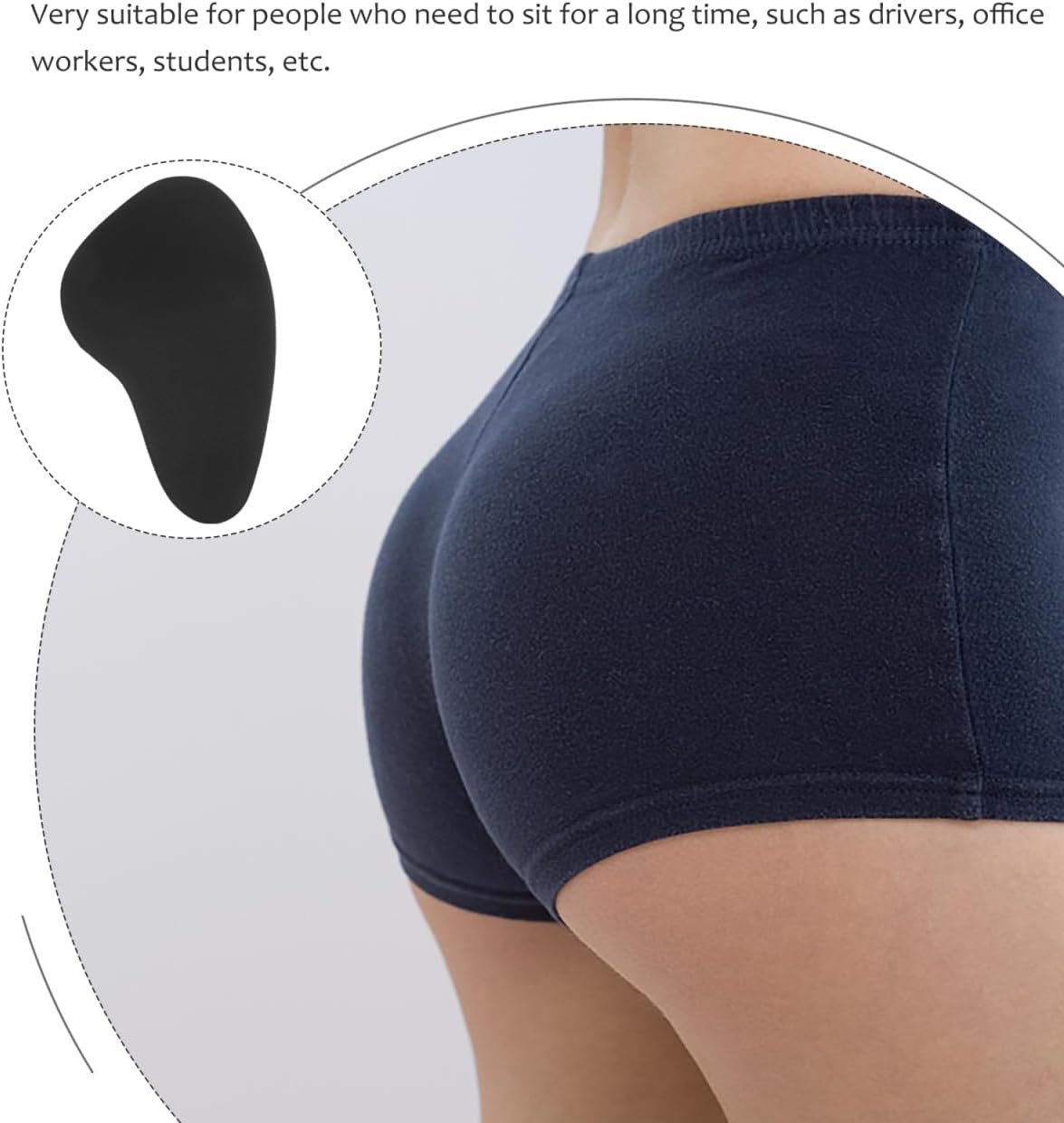 Reusable Sponge Butt Lift Pads Hip Thigh Enhancer Inserts for Women Underwear Natural Curves Comfortable Fit 2 Pack 14.56X9.05X0.78In Black