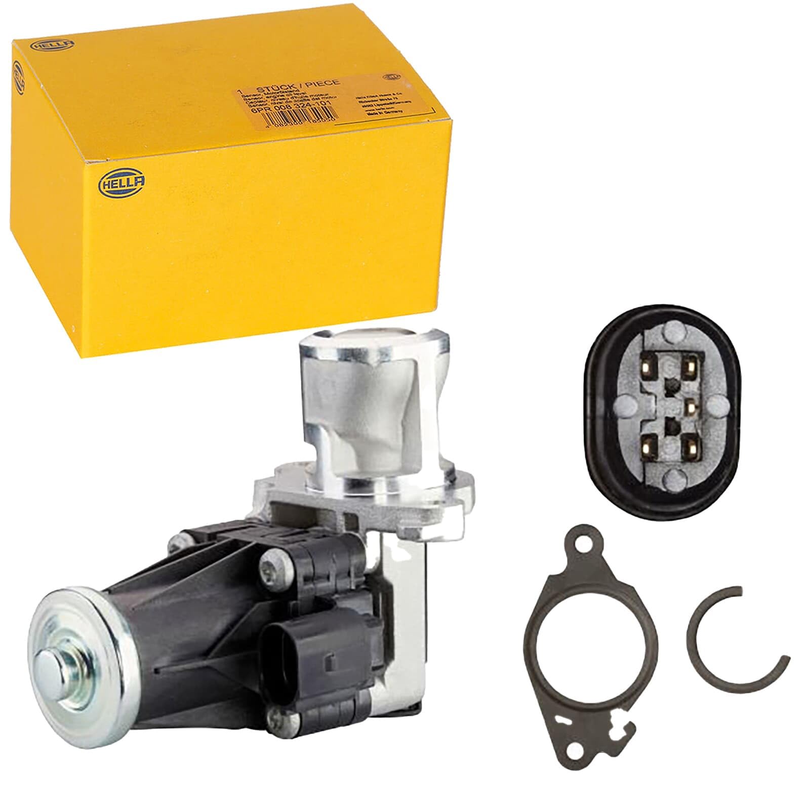 HELLA 6NU 014 864-761 Valvola ricircolo gas scarico-EGR, elettrico, 5a... poli, con guarnizione | Compatibile con: ALFA ROMEO MITO, FIAT 500, 500 C, 500L, DOBLO Bus, DOBLO Cargo, DOBLO Pritsche/Fahrgestell
