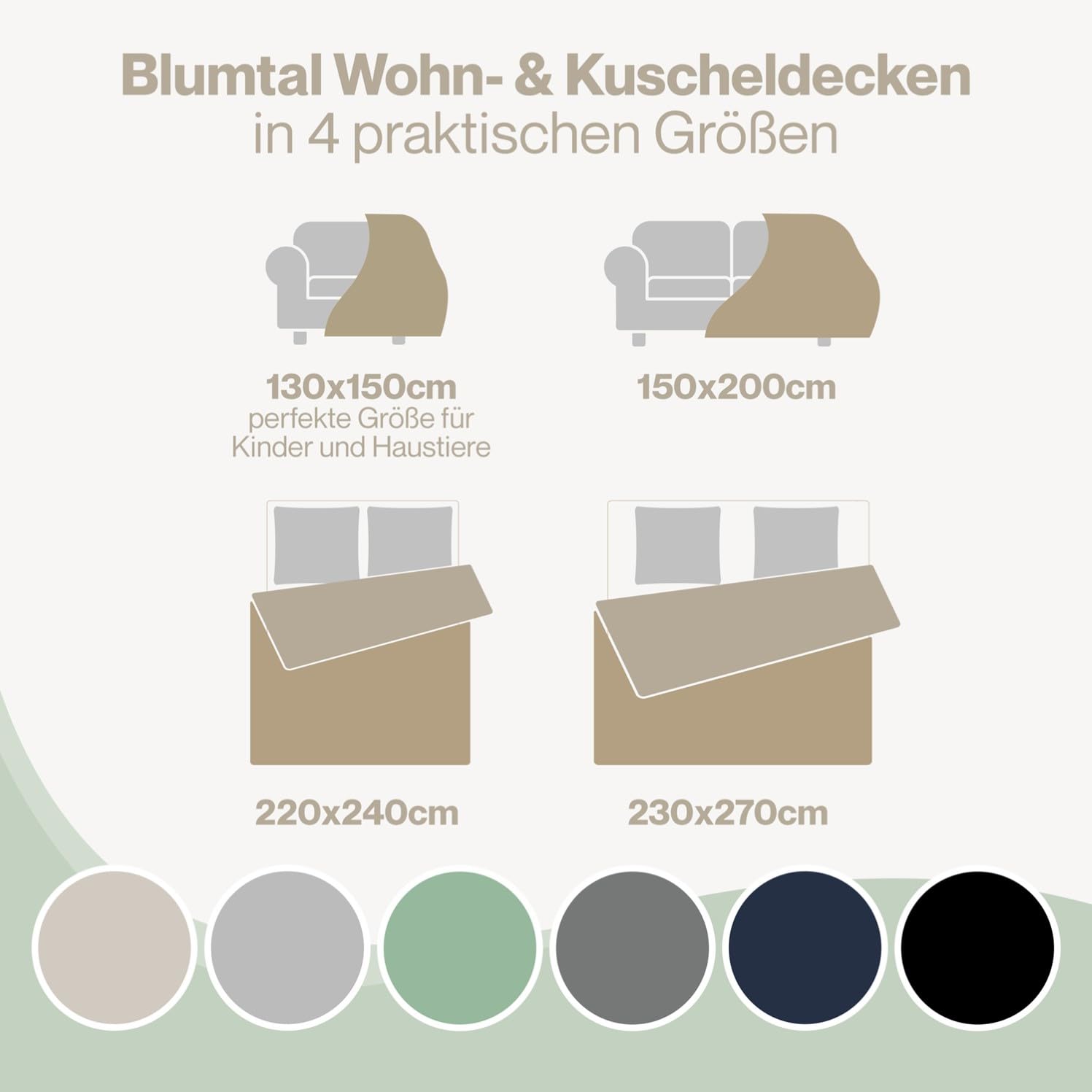 Blumtal Kuscheldecke 220x240 cm mit Zopfstrick-Optik - Oeko-TEX zertifizierte Mikrofaser Fleecedecke 220x240 cm mit weicher Sherpa-Innenseite - Sherpa Decke flauschig - Grün/Weiß