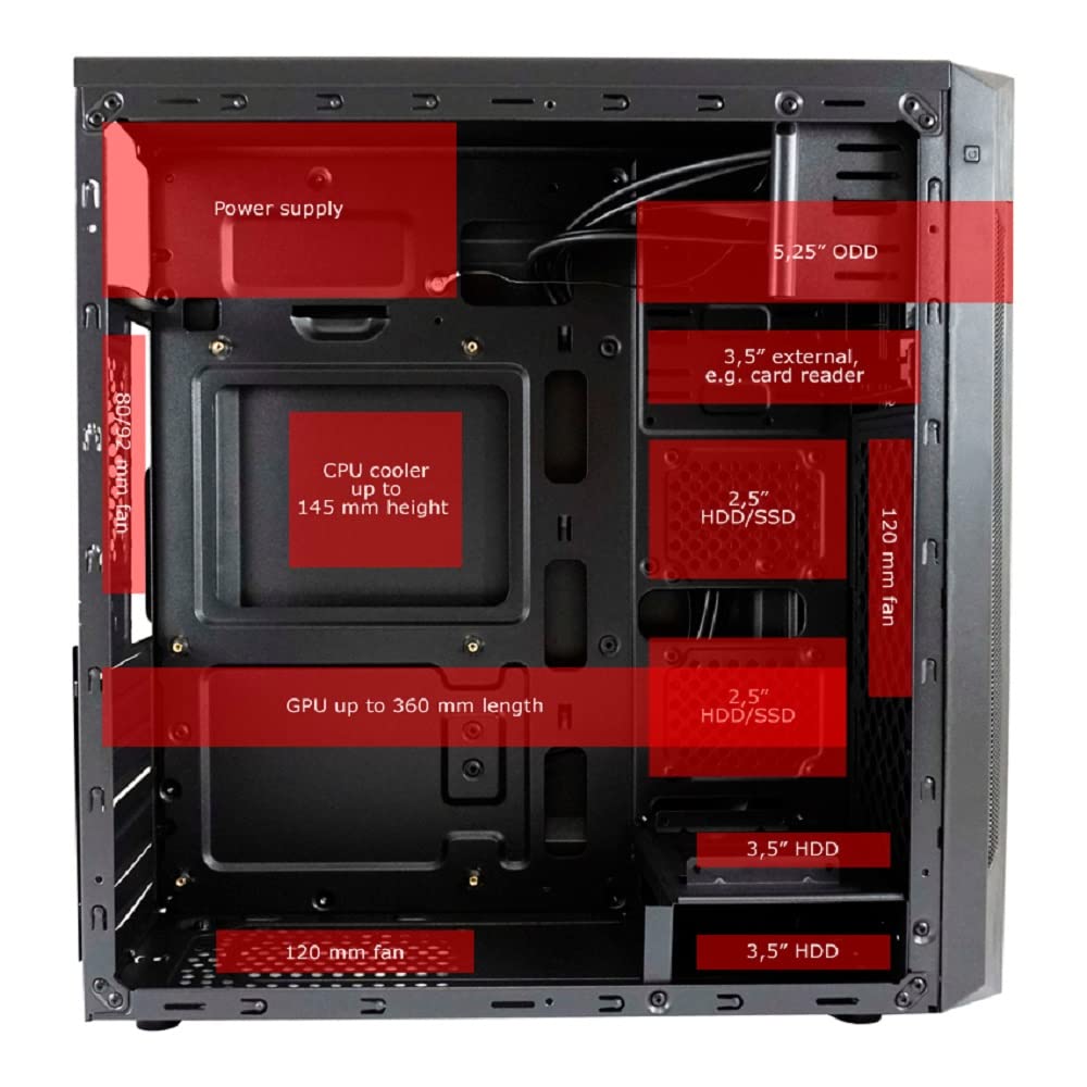 LC-Power Boîtier Midi-7040B (2 x USB 3.0/2 x 2.0)