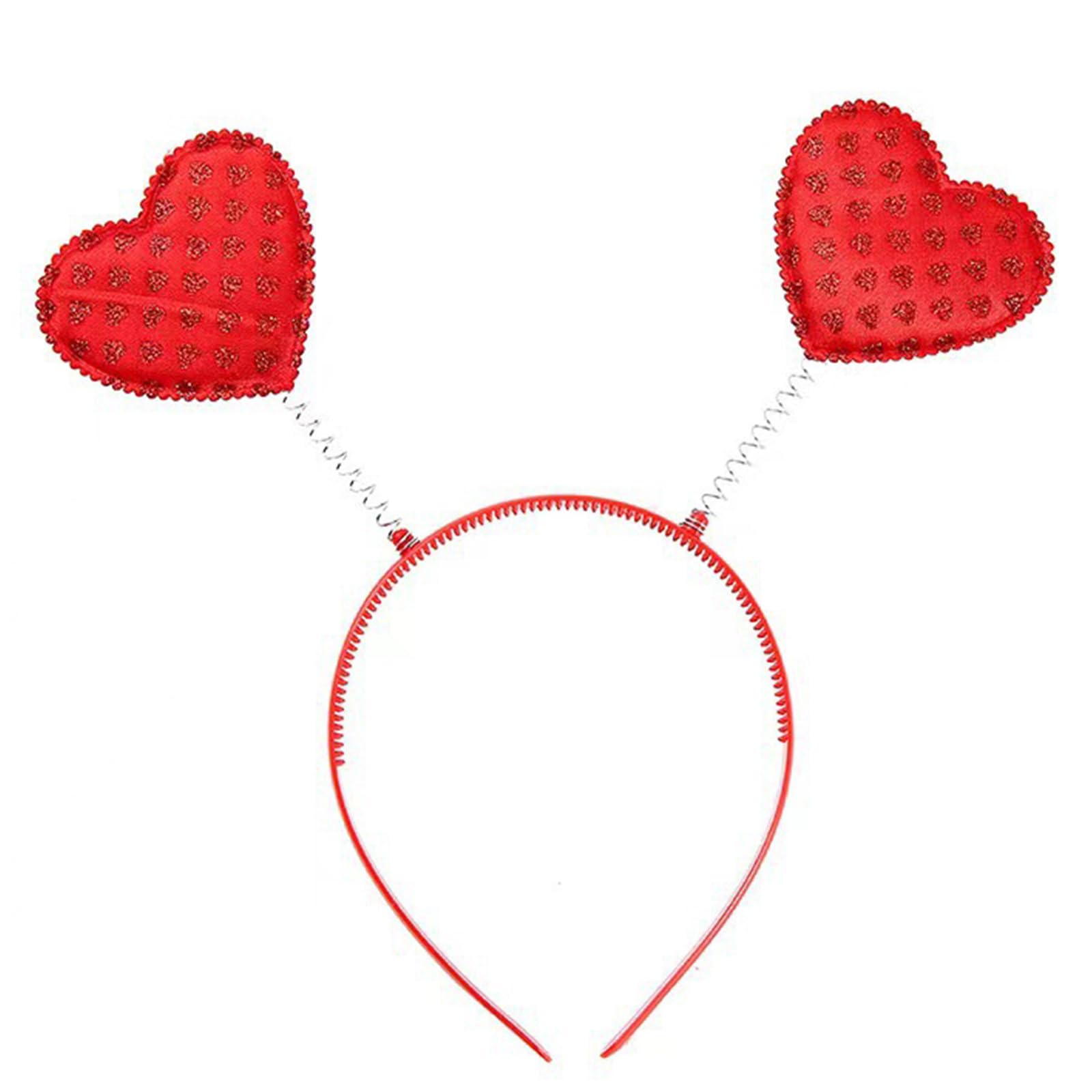 Purplelily Women's Highlights Heart Headband Valentines Day Headband Sequins Love Heart Bopper Hair Hoop Wedding Headdress Headpiece Party Supplies Hair Styling Tools