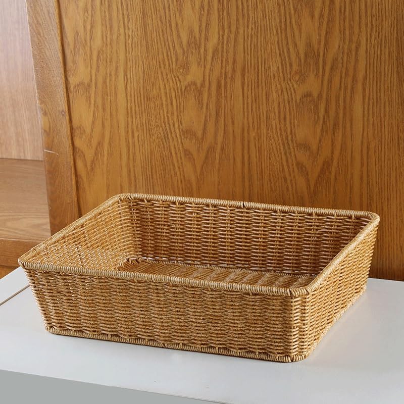 ベーキングトレイ籐収納バスケット長方形パンディスプレイバスケットフルーツバスケット野菜スナックプラスチック