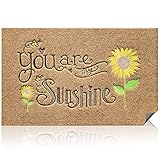 Welcome Mats for Front Door Outdoor Sunflower Door Mat for Home Indoor Entrance Mat Flower Brown...