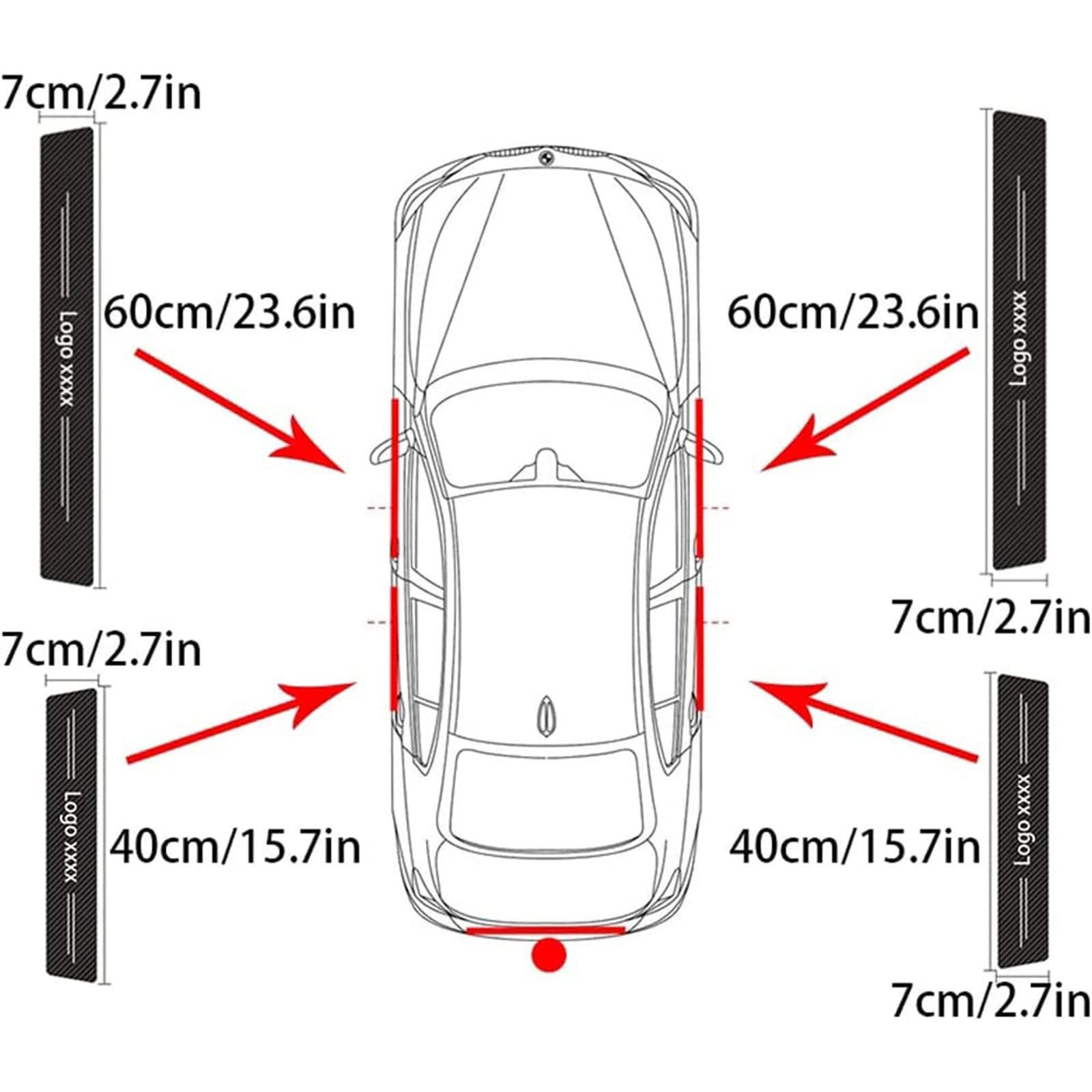Protections Seuils De Porte En Fibre De Carbone Pour Ford Fusion, Fiesta, Edge, Escape - Lot De 4 Autocollants Anti-Rayures