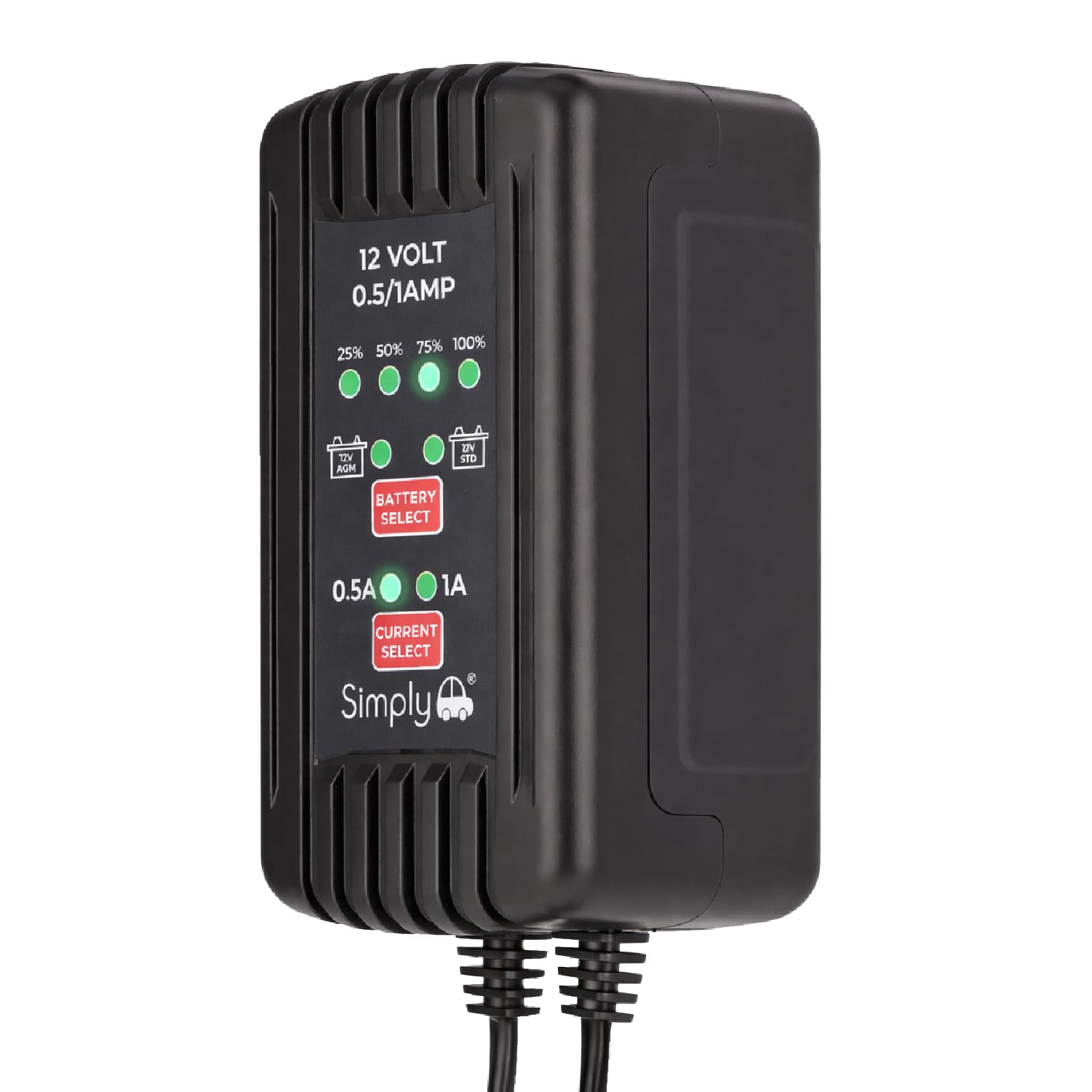 Simply BTC-4004 - Cargador de batería portátil de 0,5/1 A, 12 V, 100 AH, portátil, Ajustable y sin complicaciones, Apto para Todos los vehículos