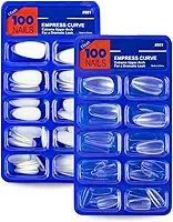 Kit 200 Unha Postiça Almond Curta Branca Transparente Nail