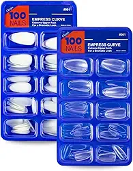 Kit 200 Unha Postiça Almond Curta Branca Transparente Nail